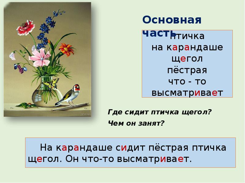 Составление текста по рисунку и опорным словам 1 класс школа россии презентация