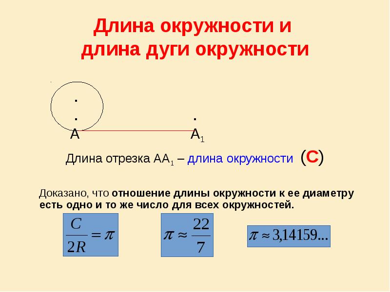 Длина окружности и длина дуги окружности
Длина окружности и длина дуги окружности