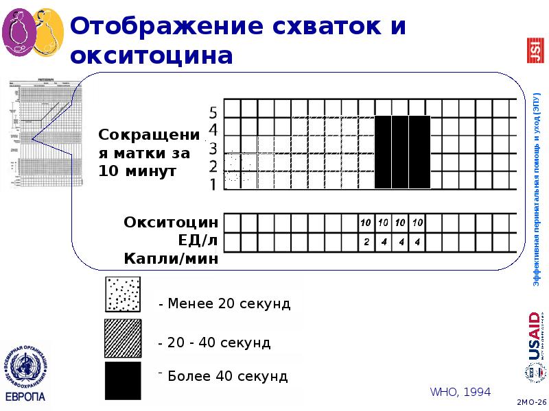 Отображение схваток и окситоцина Отображение схваток и окситоцина