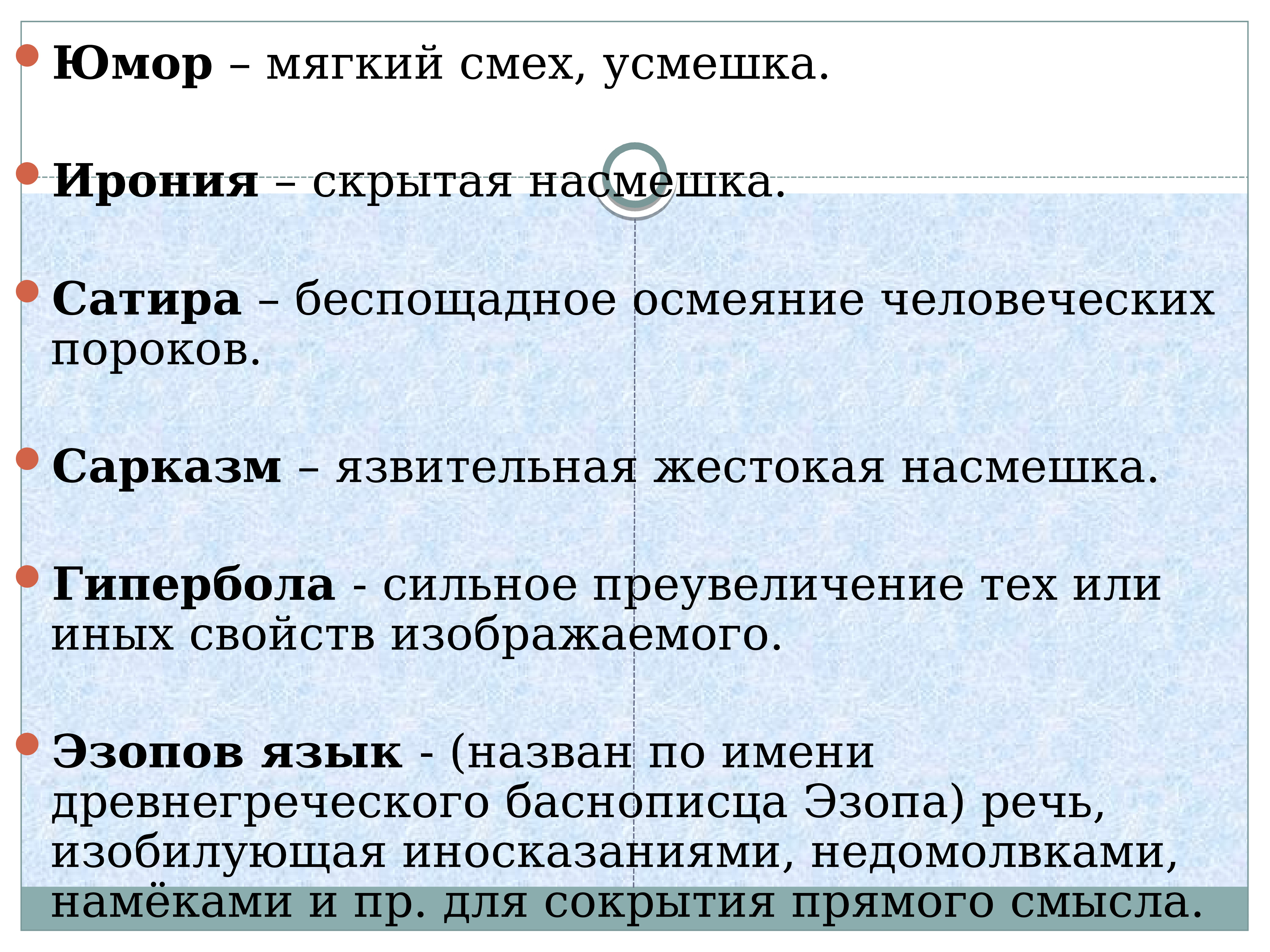 Вид комического изображения в литературе построенный в виде незлой шутки