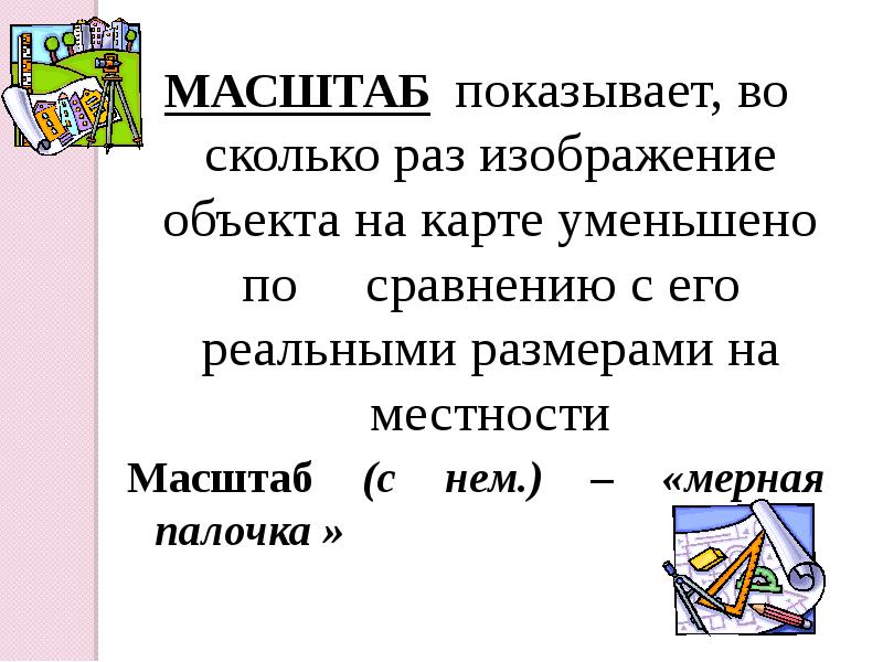 Число показывает во сколько раз изображение на плане уменьшено