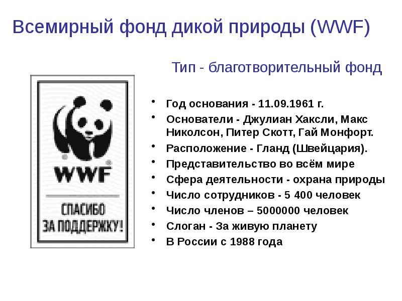 Wwf проекты в россии