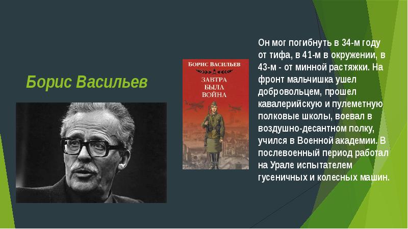 Борис васильев писатель презентация