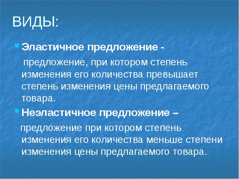 Предложения факторы предложения презентация