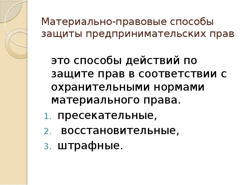 Формы и способы защиты прав предпринимателей презентация