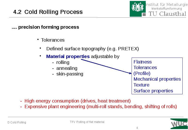 4.2 Cold Rolling Process 4.2 Cold Rolling Process