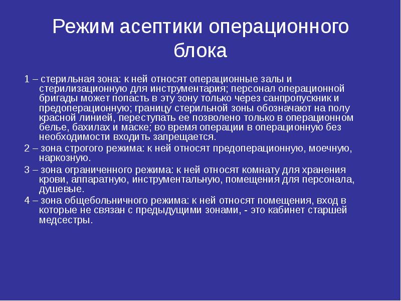 Режим работы операционного блока презентация