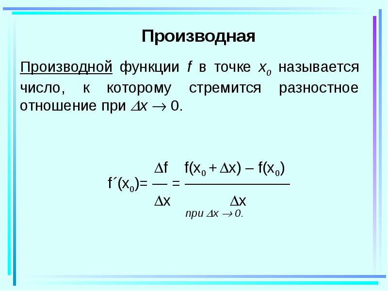 На тему производная презентация 10 класс