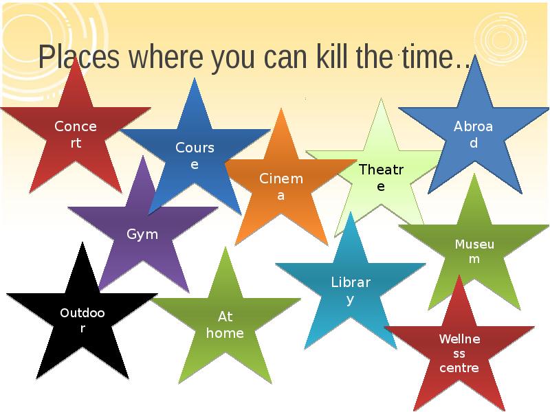 Places where you can kill the time…