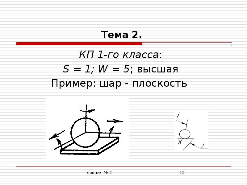 Тема 2 1. Кинематическая пара шар плоскость. Кинематическая пара 1 класс- шар на плоскости. Контактные напряжения шар по плоскости. Кинематическая пара: шар на плоскости – это пара ....