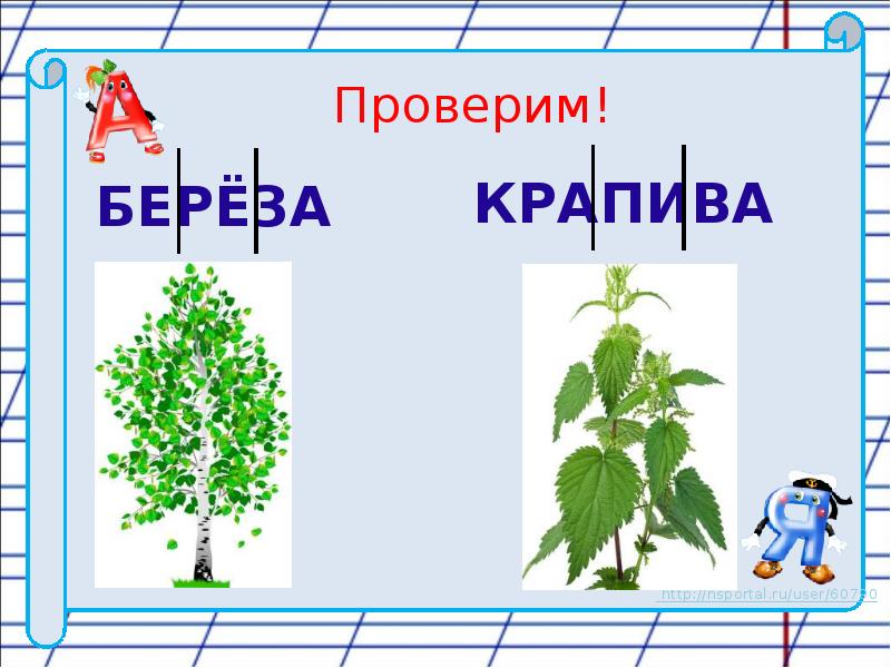 Схема слова березка