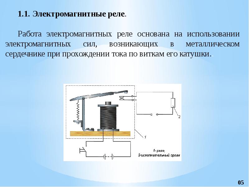 Магнитное реле схема