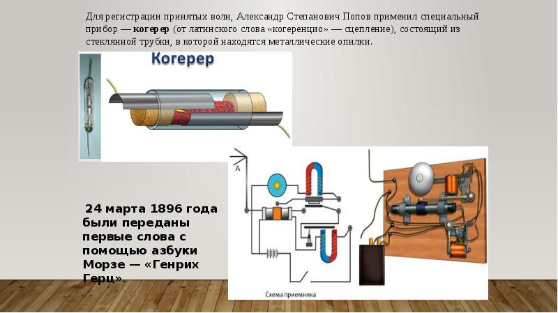 Когерер попова схема