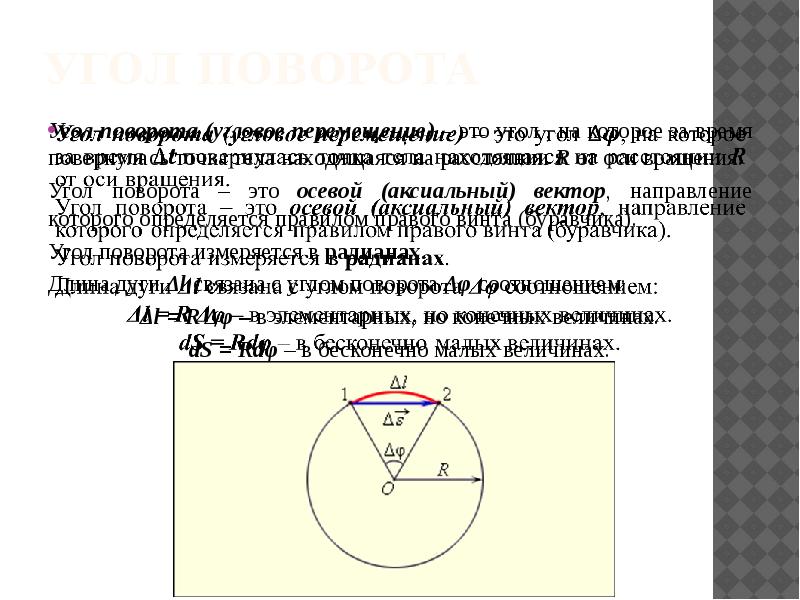 Определение углового перемещения