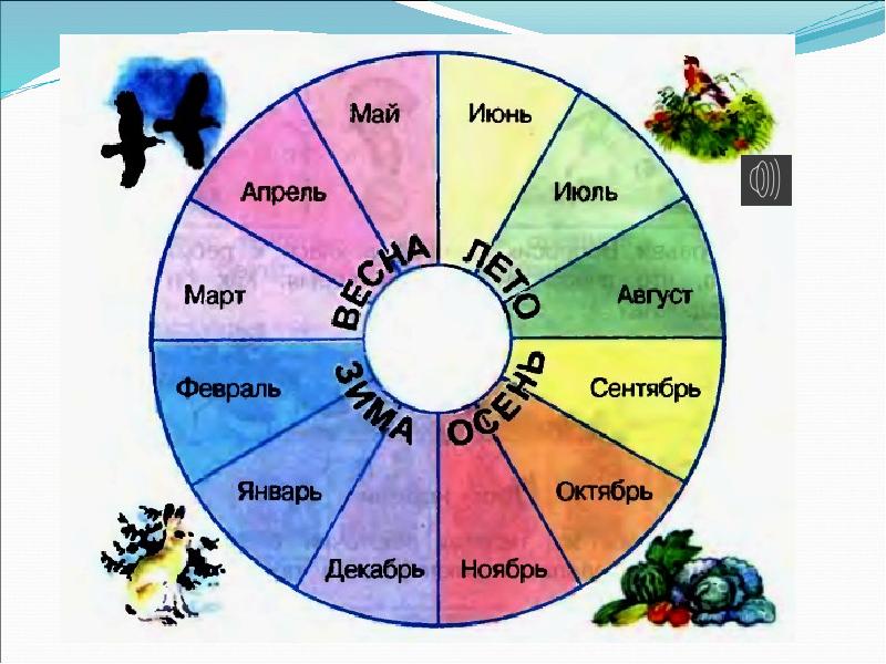 Времена года месяцы презентация