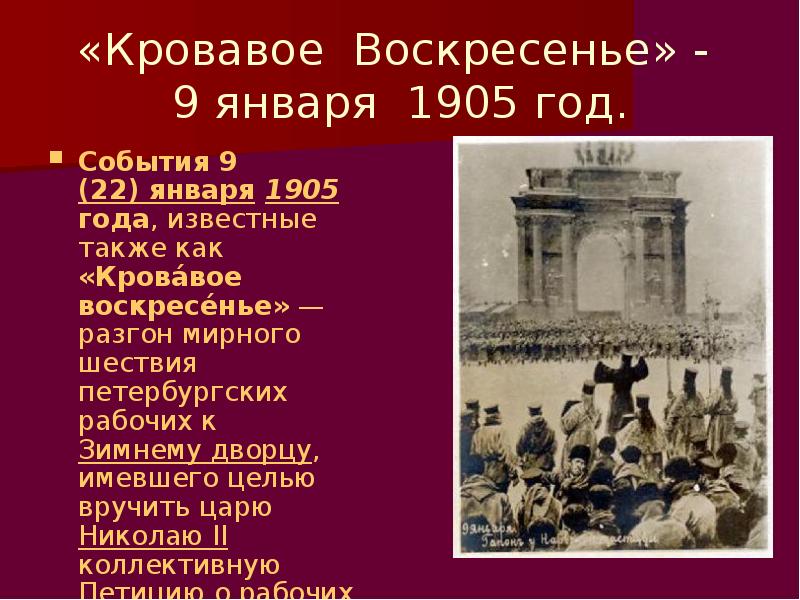 Кровавое воскресенье 1905 презентация