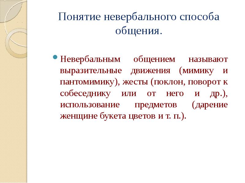 Вербальная презентация это