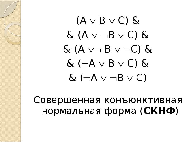 Скнф. Совершенная конъюнктивная нормальная форма. КНФ В СКНФ. Совершенная КНФ.