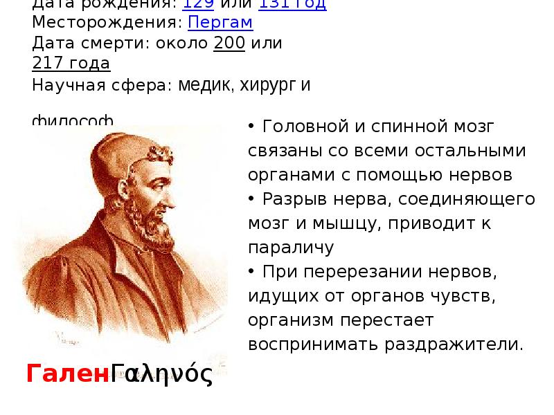 Дата рождения: 129 или 131 год Месторождения: Пергам Дата смерти: около 200 или 217 года Научная Дата рождения: 129 или 131 год Месторождения: Пергам Дата смерти: около 200 или 217 года Научная