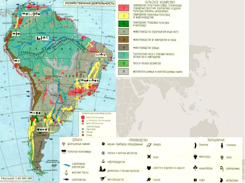 Латинской америки сельское хозяйство карта