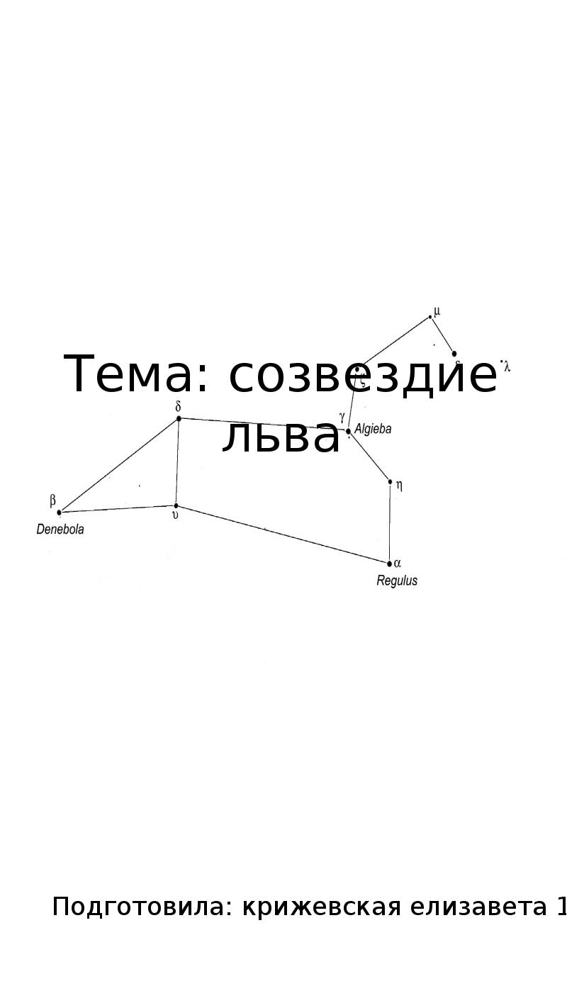 Презентация на тему созвездие льва