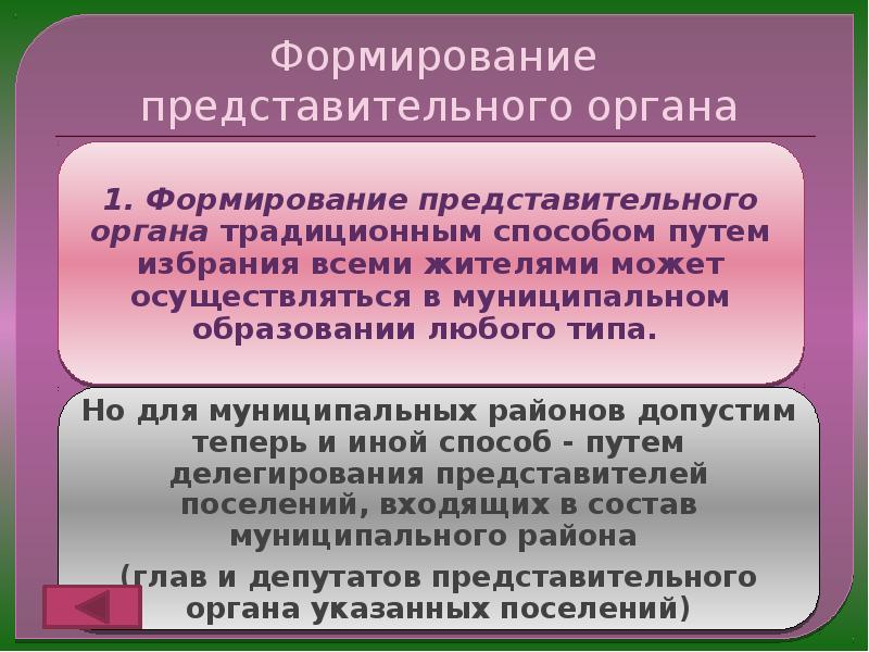 Представительный орган муниципального образования презентация