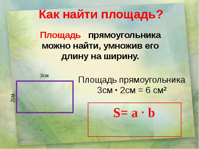 Как найти площадь