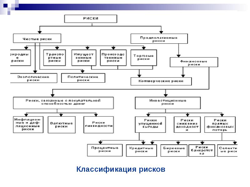 Виды и классификация рисков презентация