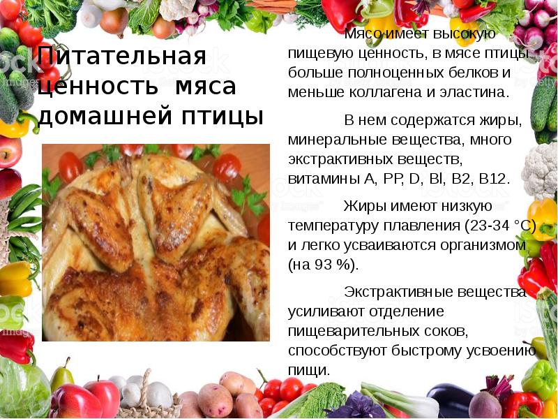 Пищевая ценность мяса