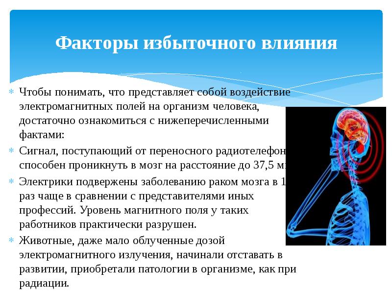 Влияние электромагнитного излучения на организм человека индивидуальный проект