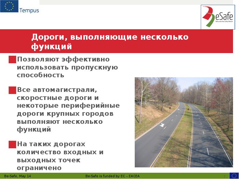 Дороги, выполняющие несколько функций Позволяют эффективно использовать пропускную способность Все автомагистрали,