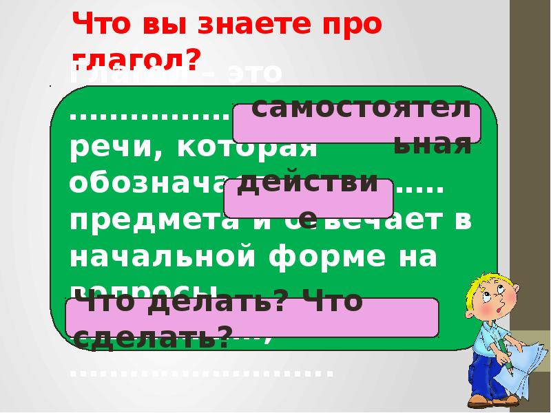 Держать начальная форма. Глагол обобщение 4 класс.