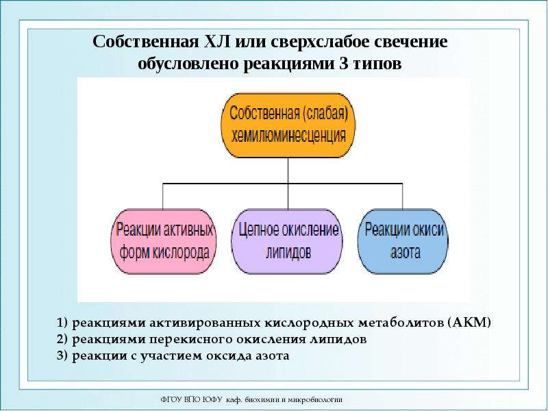 1) реакциями активированных кислородных метаболитов (АКМ) 2) реакциями перекисного окисления липидов