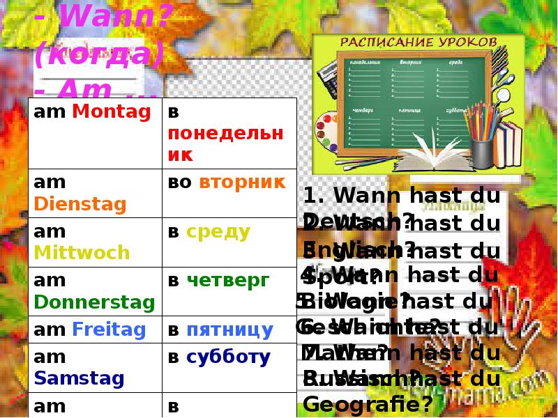 Mein schultag 5 класс горизонты презентация