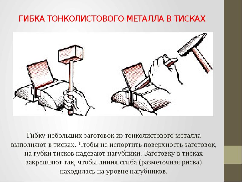 Гибка металла презентация слесарное дело