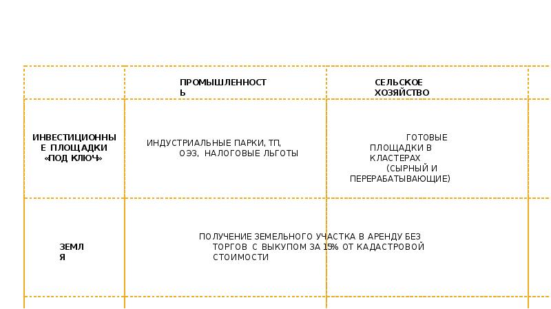 МЕРЫ ПОДДЕРЖКИ В ПРИОРИТЕТНЫХ НАПРАВЛЕНИЯХ