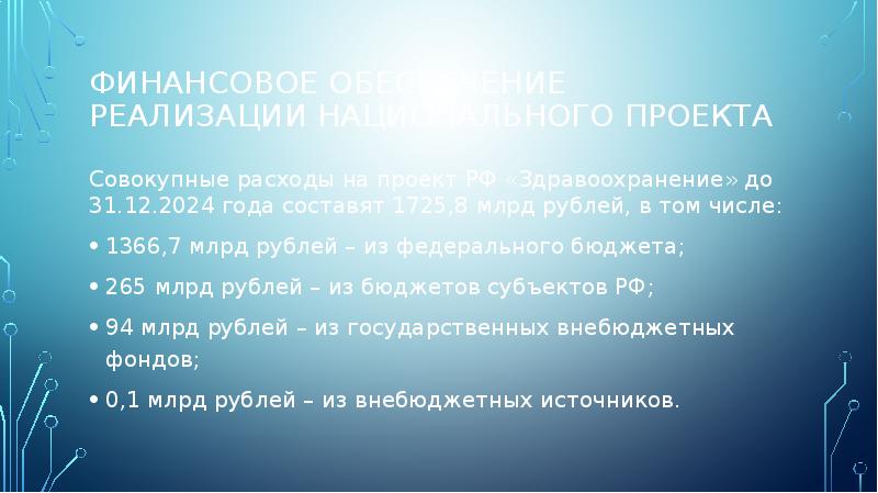 Задачи национального проекта здравоохранение