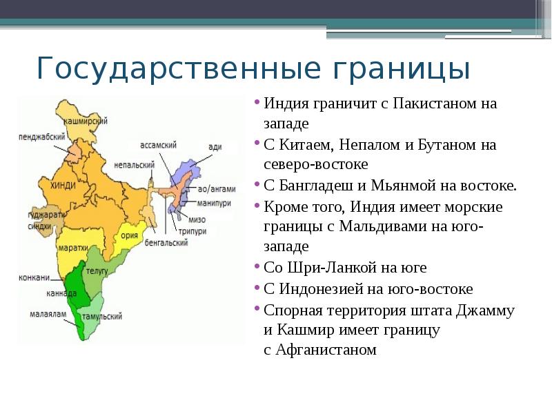 План описания страны индия