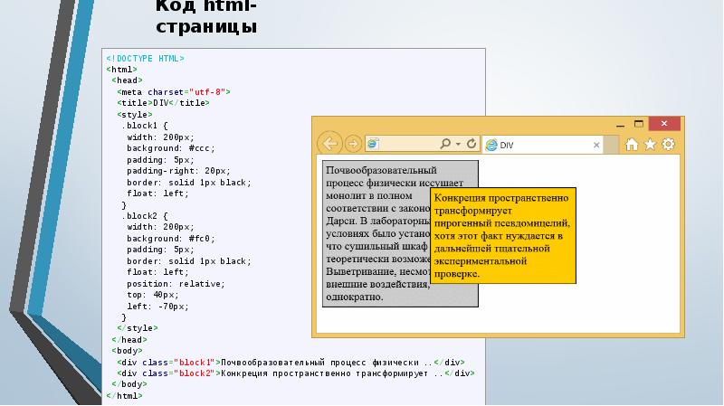 Код html-страницы Код html-страницы