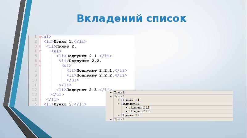 Вкладений список Вкладений список