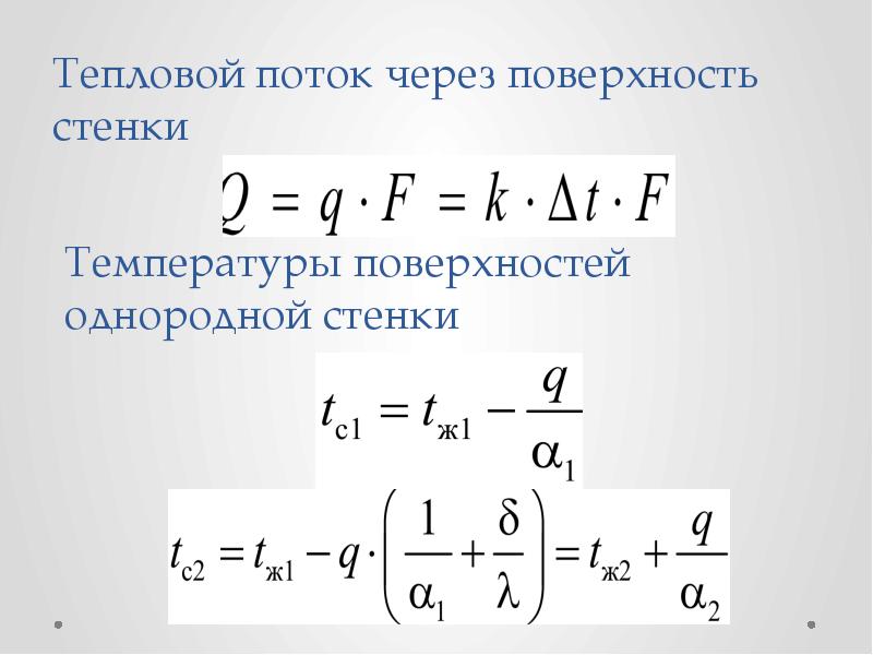 Тепловой поток через стенку