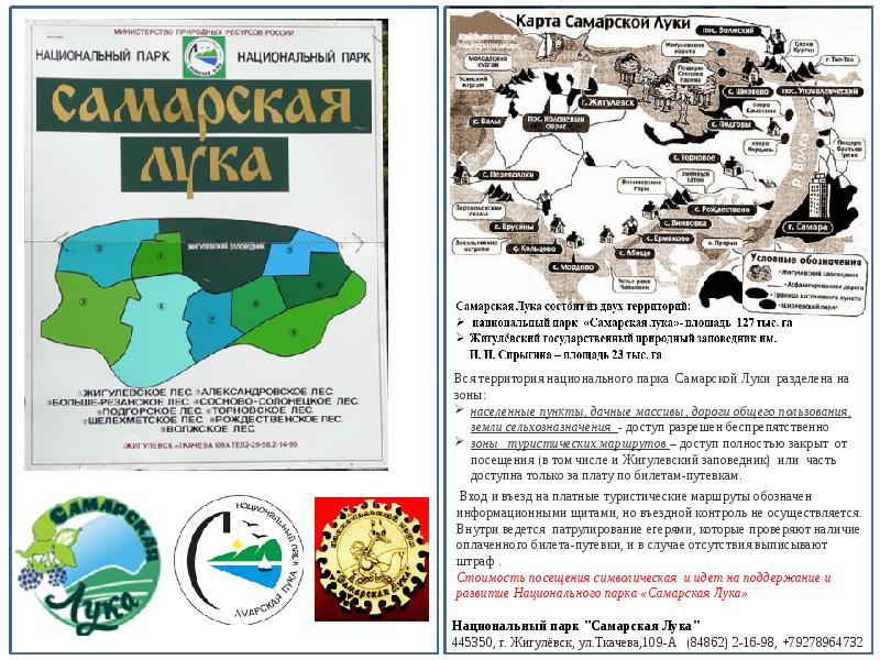 Самарская лука национальный парк карта