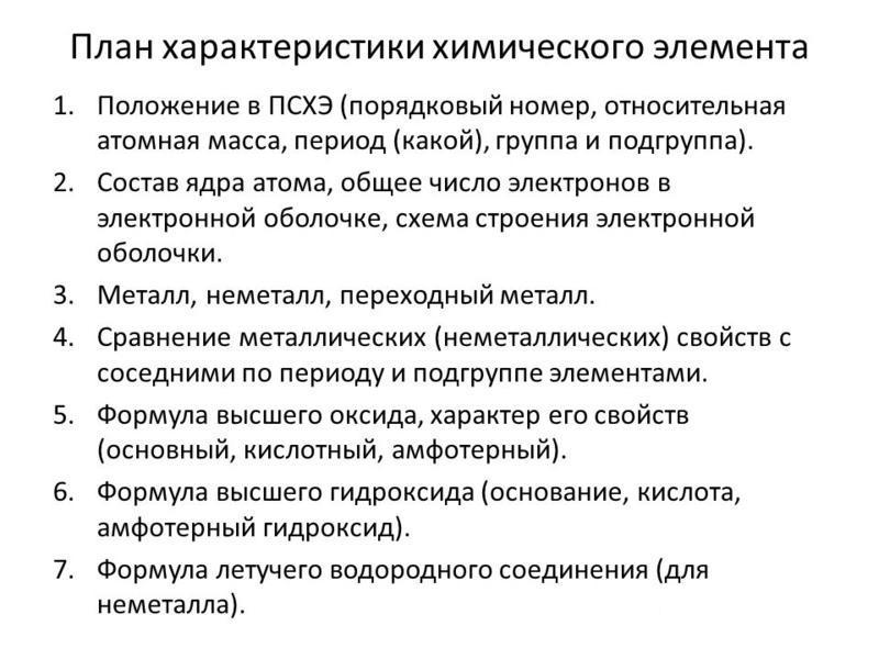 Характеристика по положению в периодической системе. План разбора химического элемента. План характеристики элемента. План описания химического элемента. План характеристики химического элемента.