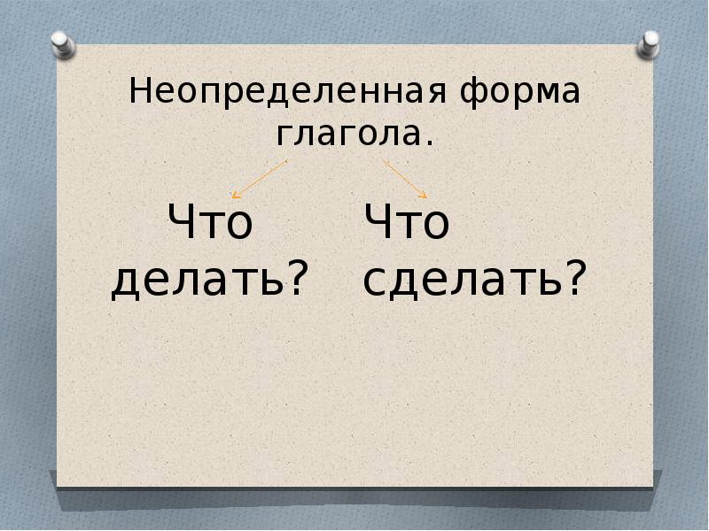 Начальная неопределенная форма глагола 3 класс презентация