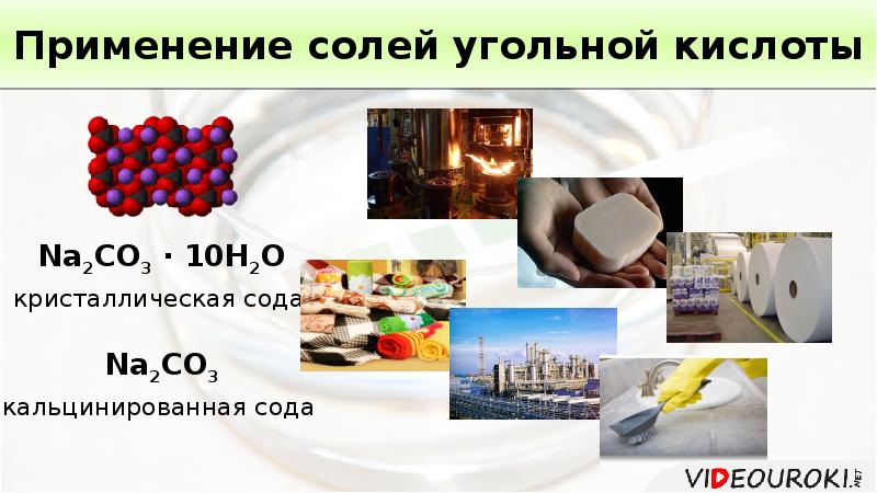 Соли угольной кислоты таблица