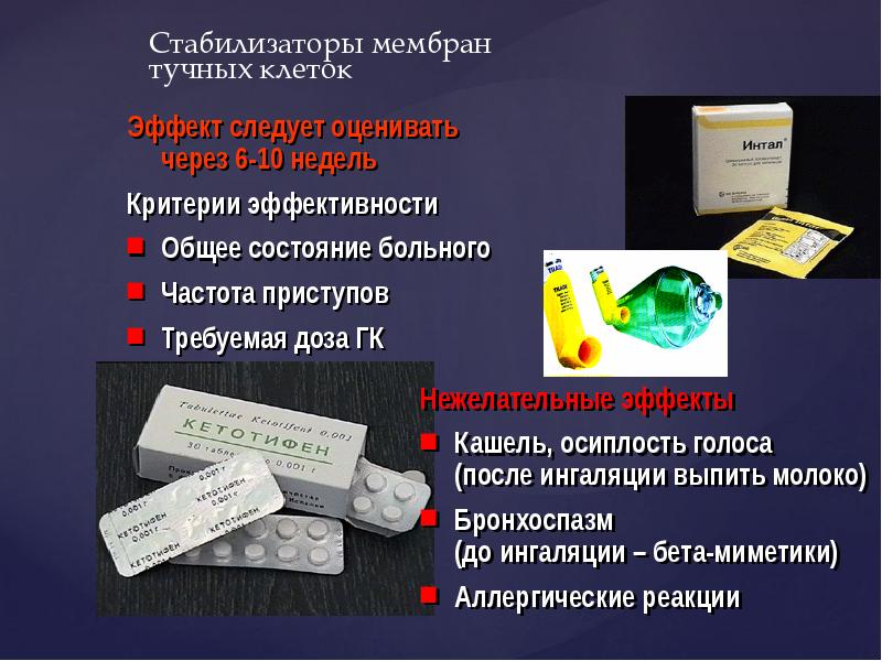 Стабилизаторы мембран тучных клеток Стабилизаторы мембран тучных клеток