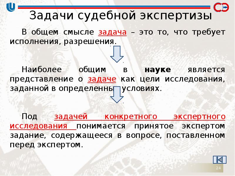 Судебные задачи. Задача. Задача это цель заданная в определенных конкретных условиях. Задачи судебного эксперта. Задачи со смыслом.