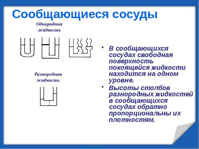 Проект сообщающиеся сосуды