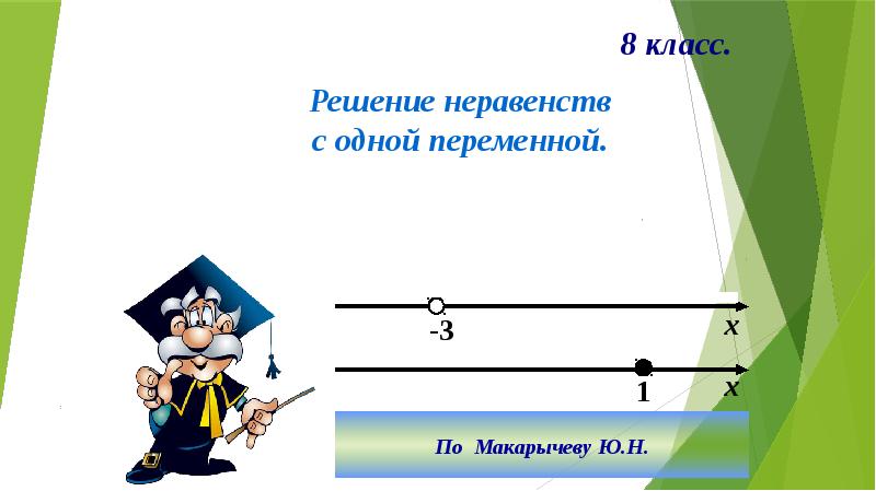 Решение неравенств с одной переменной 8 класс презентация макарычев