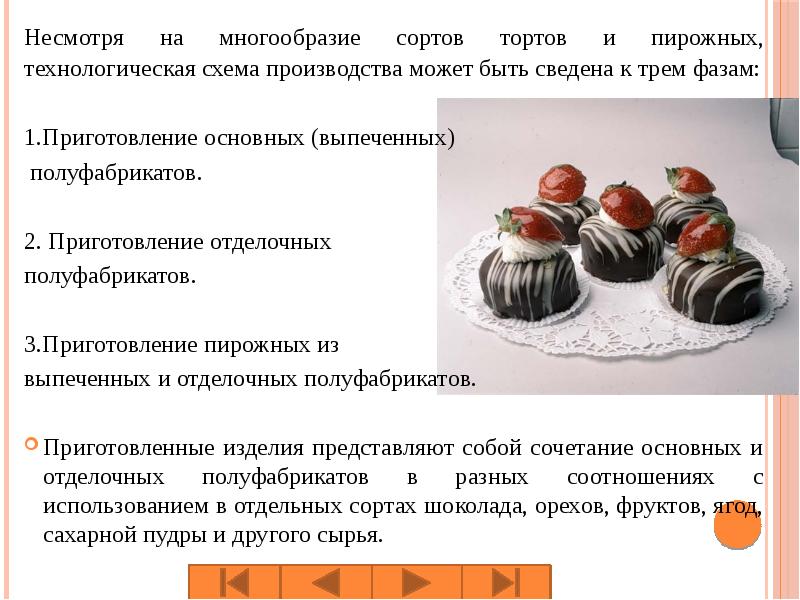 Контроль производства пирожных и тортов